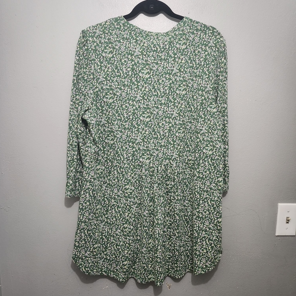 Fat Face Green White Floral Tunic Size 10 - Picture 4 of 7